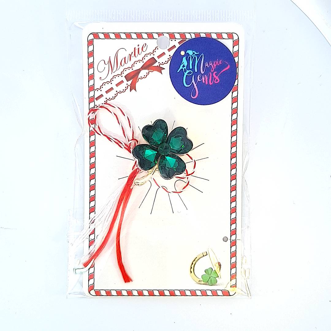 Martisoare Large Lucky Clover Martisor Brooch