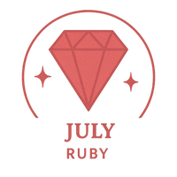 July – Ruby / Light Siam – The stone of passion & vitality, full of energy and love.