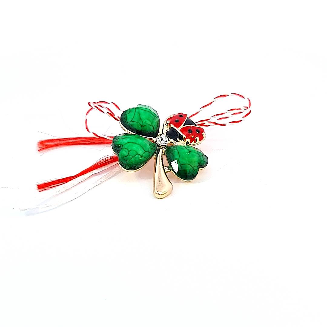 Large Lucky Clover Martisor Brooch