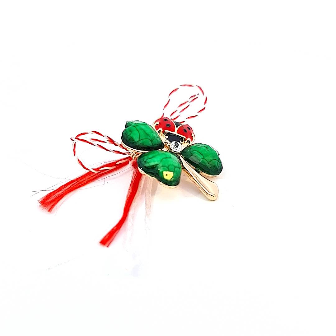 Large Lucky Clover Martisor Brooch