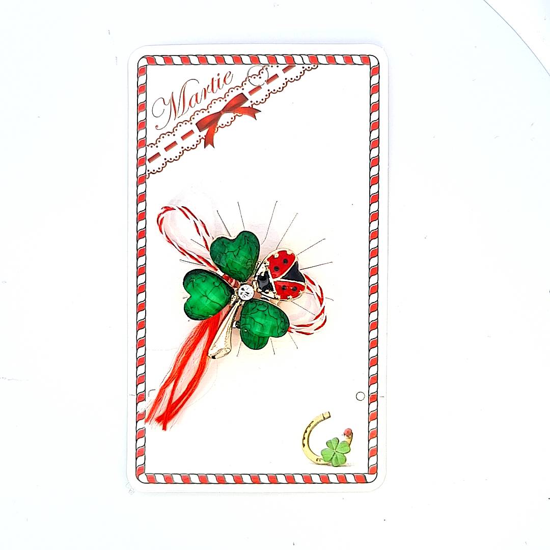 Martisoare Large Lucky Clover Martisor Brooch