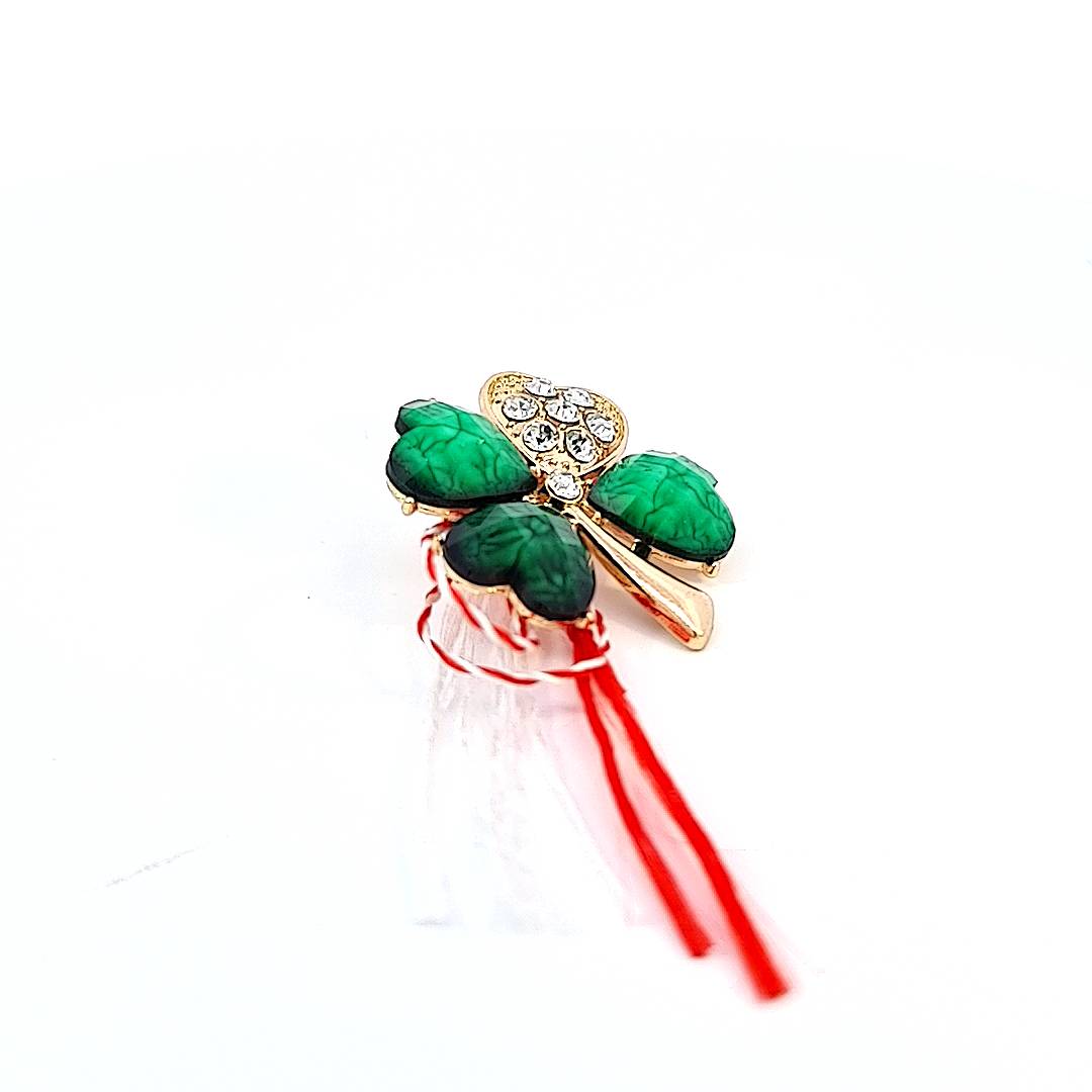 Martisoare Large Lucky Clover Martisor Brooch
