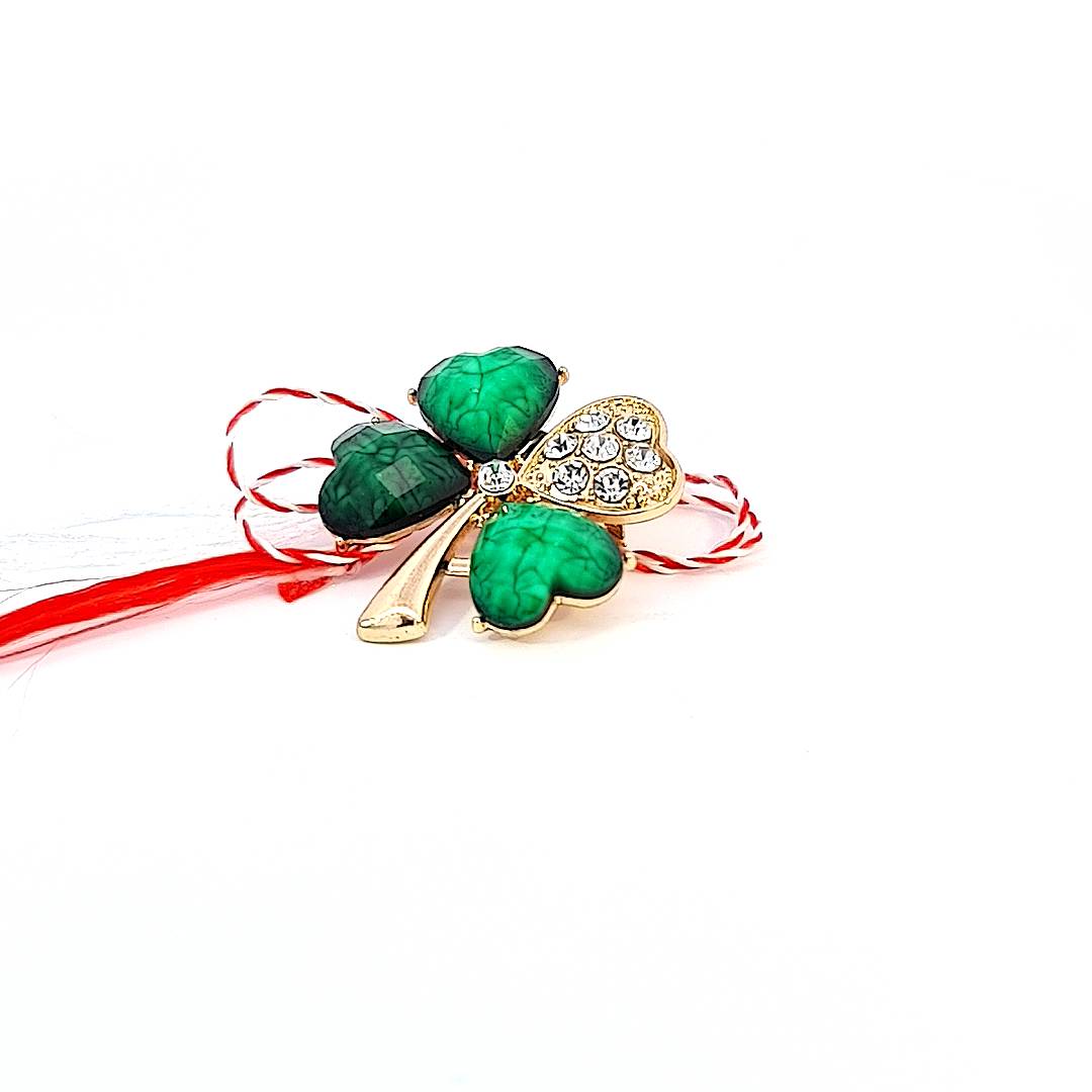 Large Lucky Clover Martisor Brooch