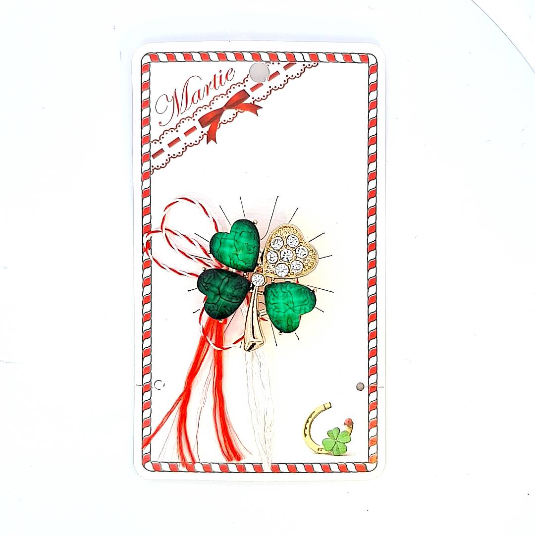 Martisoare Large Lucky Clover Martisor Brooch