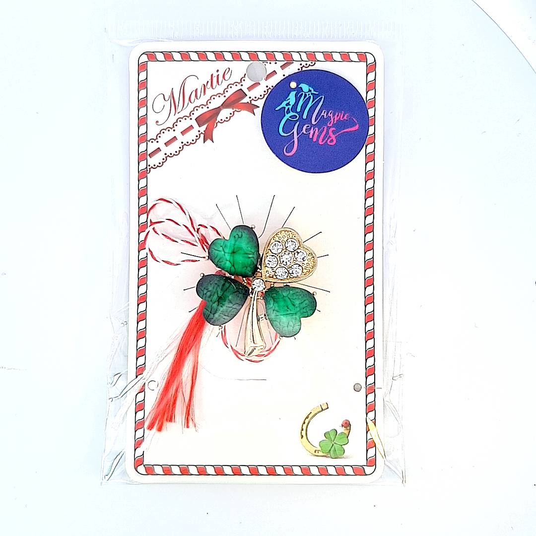 Large Lucky Clover Martisor Brooch