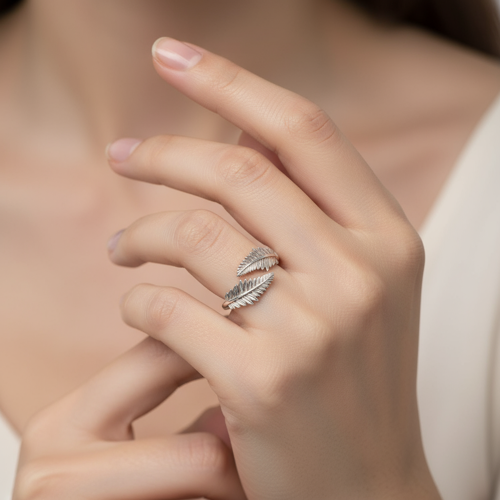 Leaf Wrap Around Silver Ring
