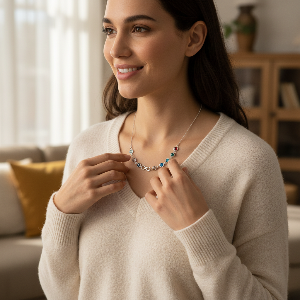 Legacy of Love Birthstone Infinity Necklace