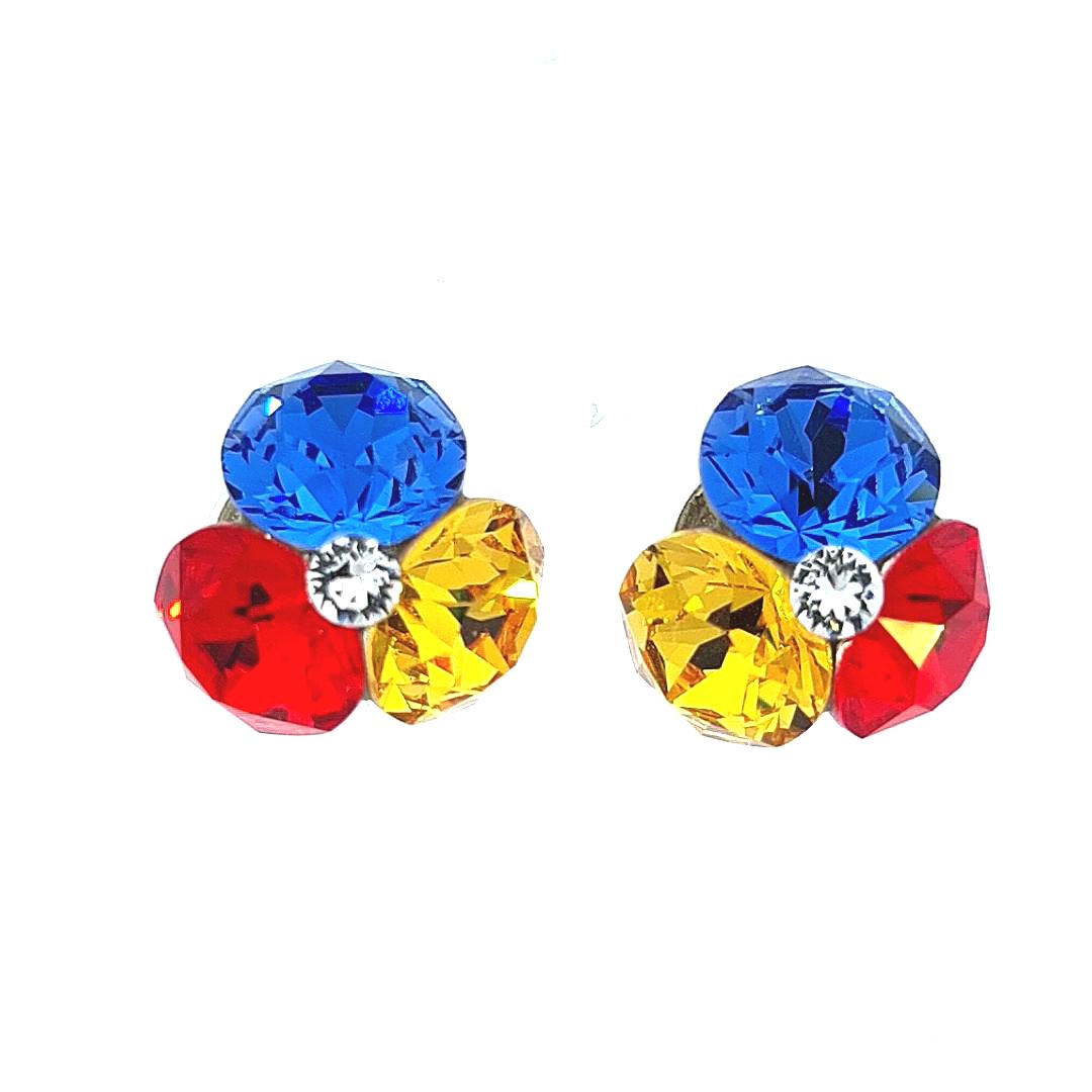 Fusions Stud Earrings | Red Yellow Blue