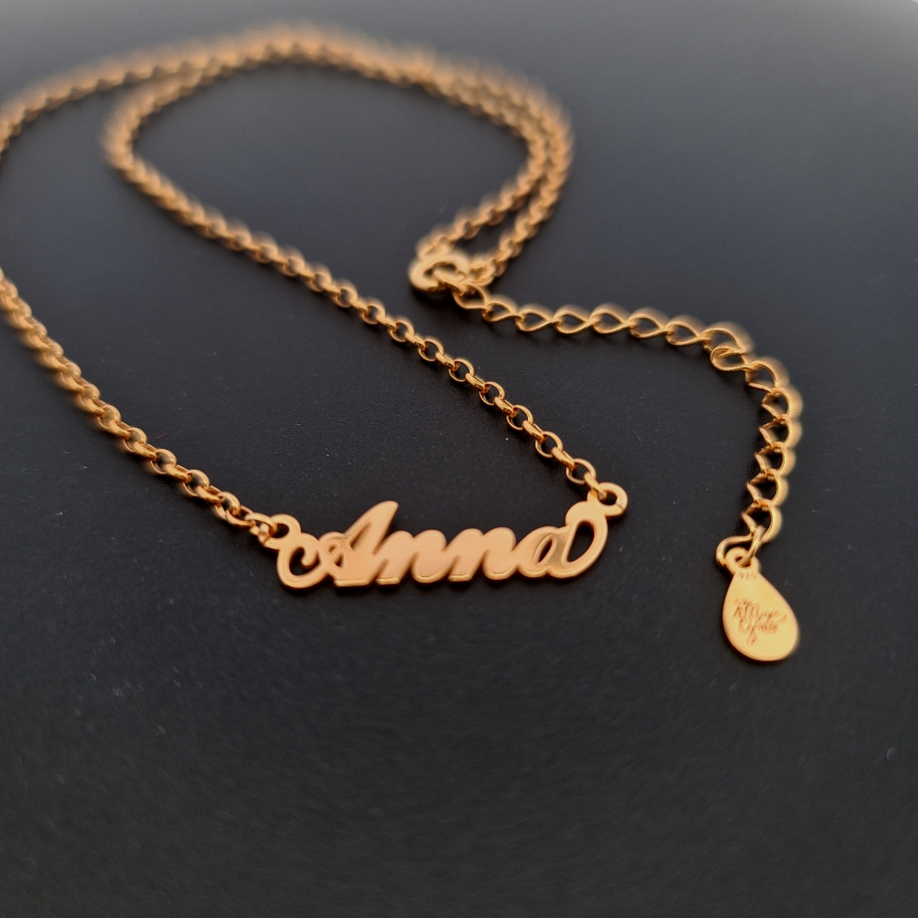 Custom Name Necklace with Heavier Chain Silver or Gold Plated Sterling Silver 925