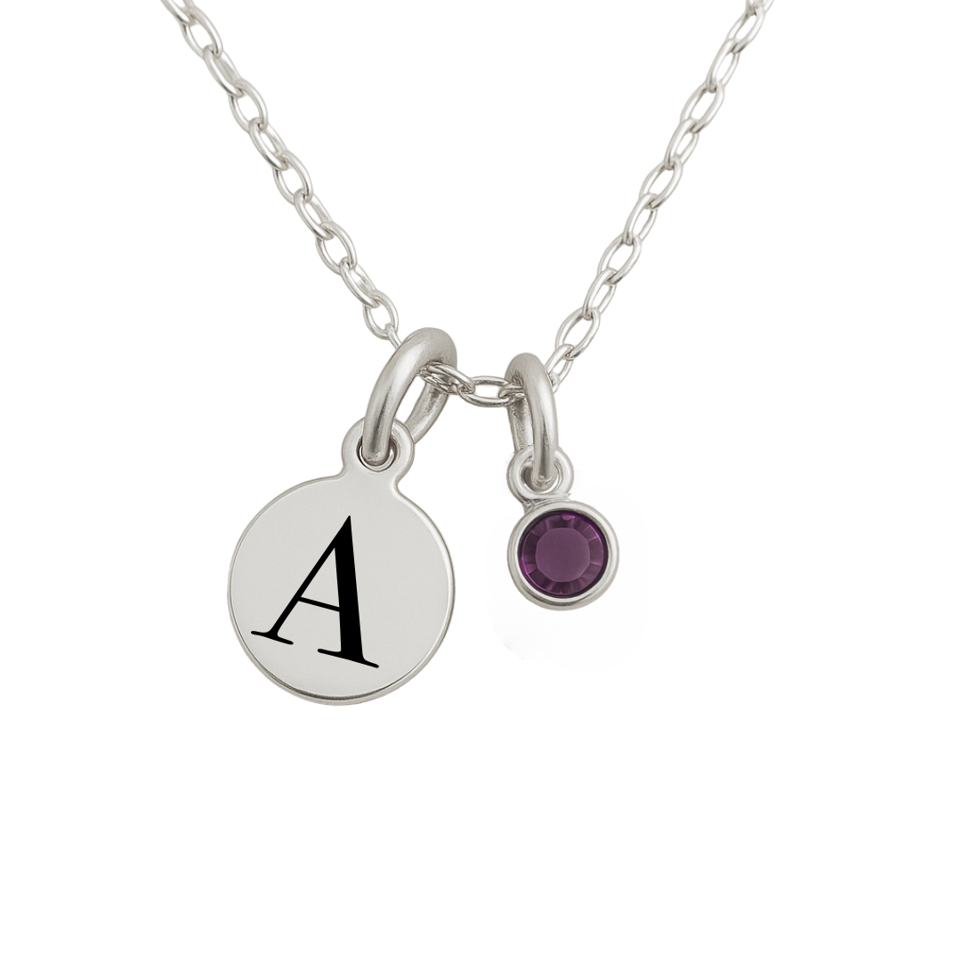 Birthstone Initial Necklace – Personalised Jewellery Handcrafted in Ireland