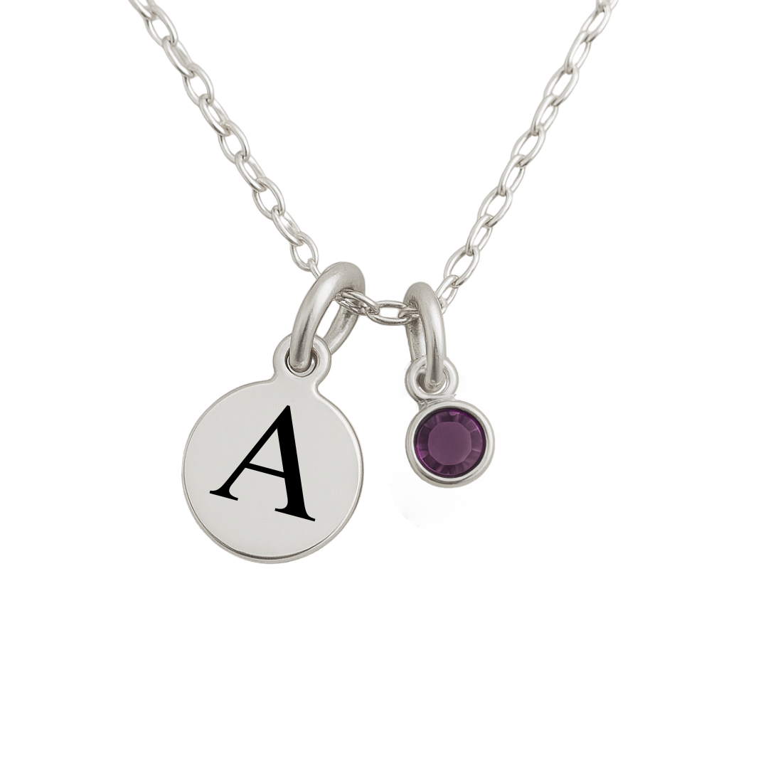 Birthstone Initial Necklace – Personalised Jewellery Handcrafted in Ireland