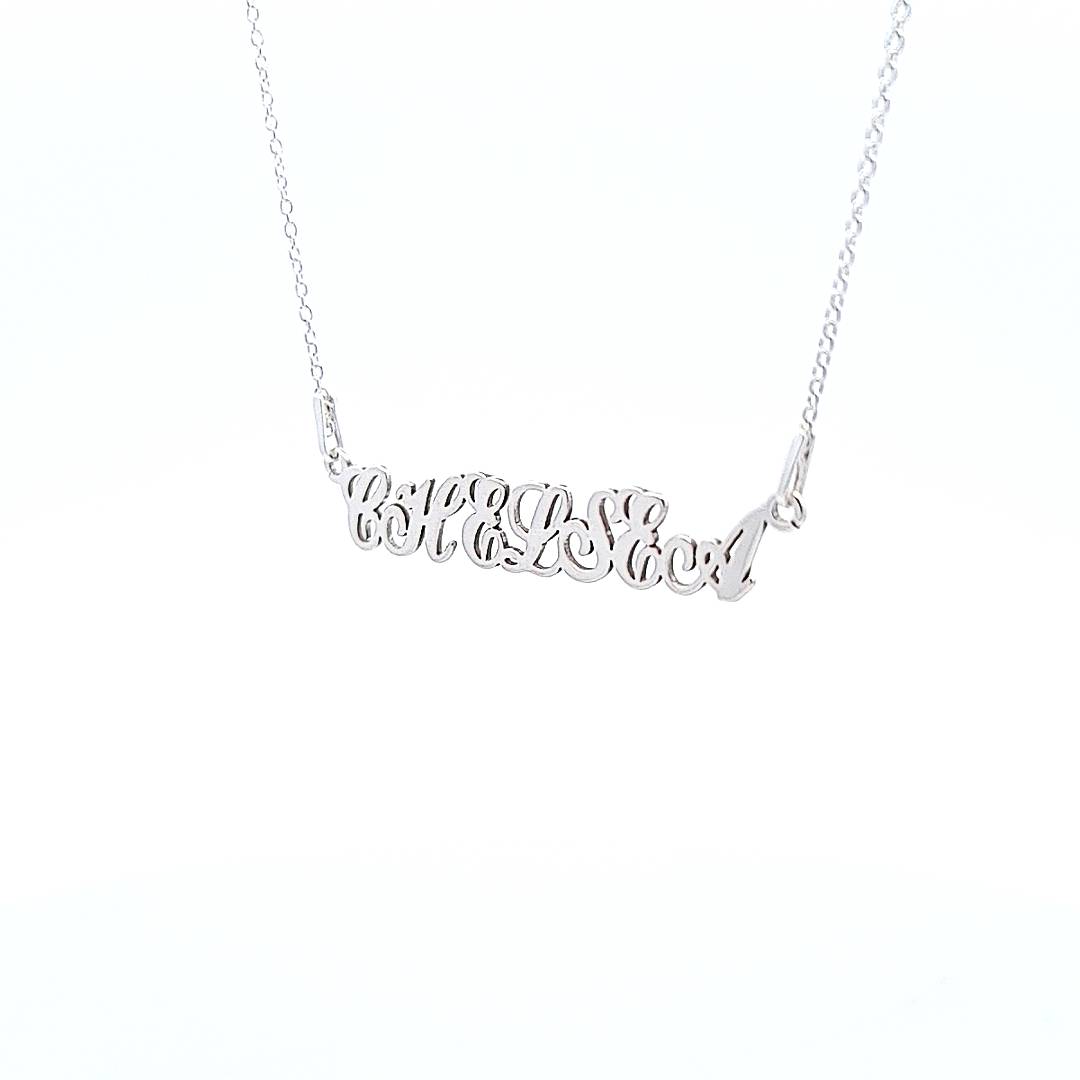 Cursive Elegance Name Necklace with All-Capital Letters
