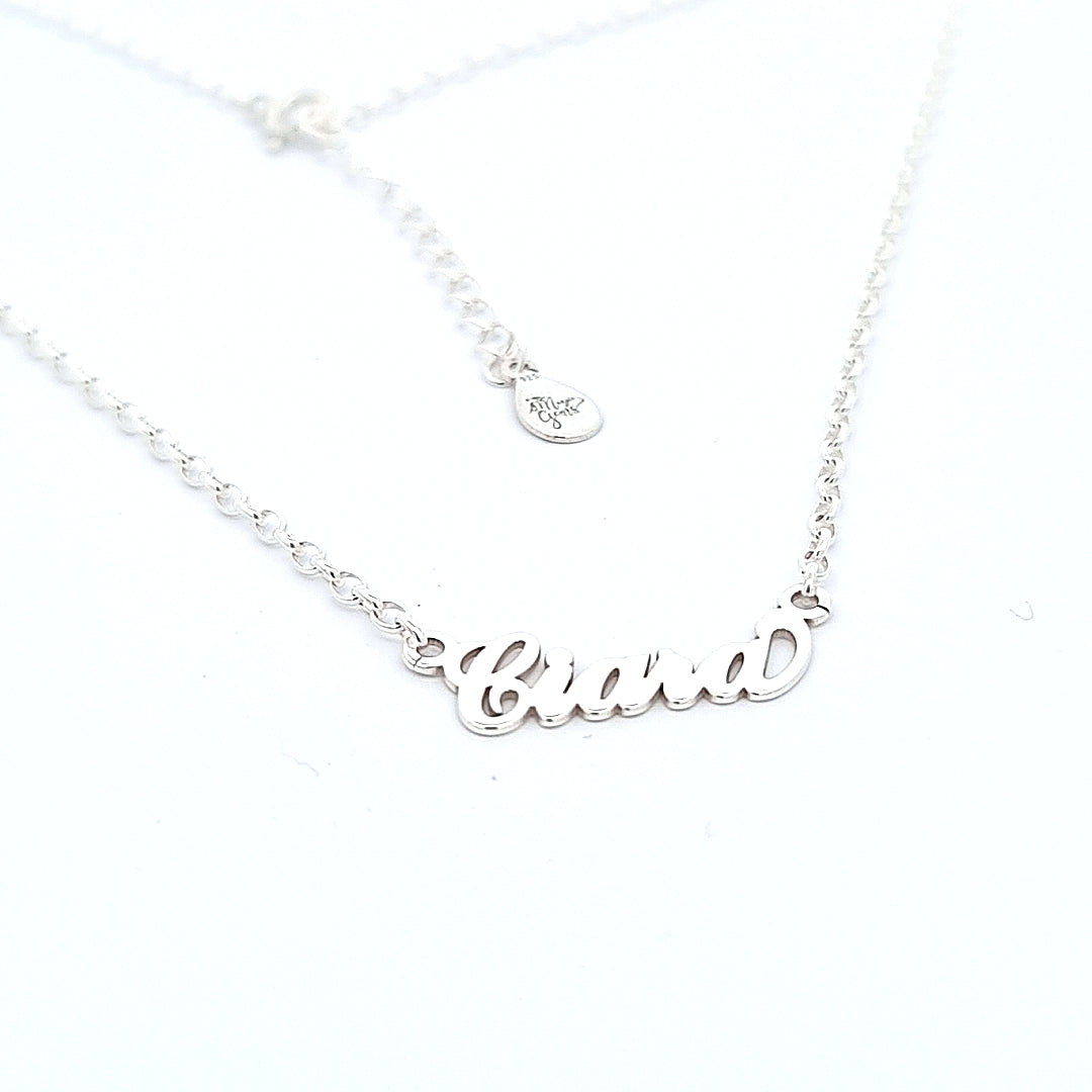 Custom Name Necklace with Heavier Chain Silver or Gold Plated Sterling Silver 925