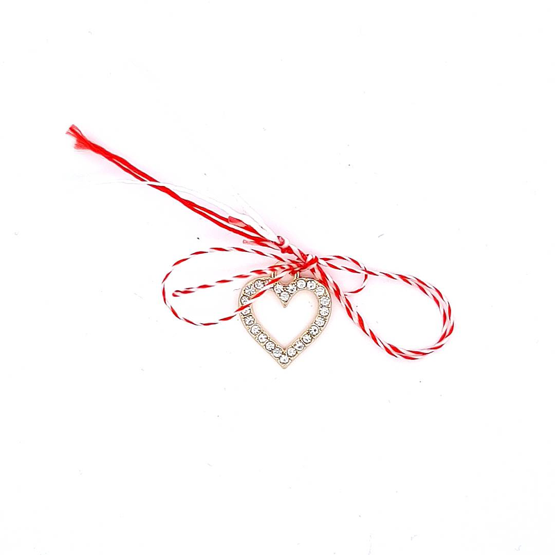 Breloque Martisor en forme de cœur en cristal d'amour lumineux