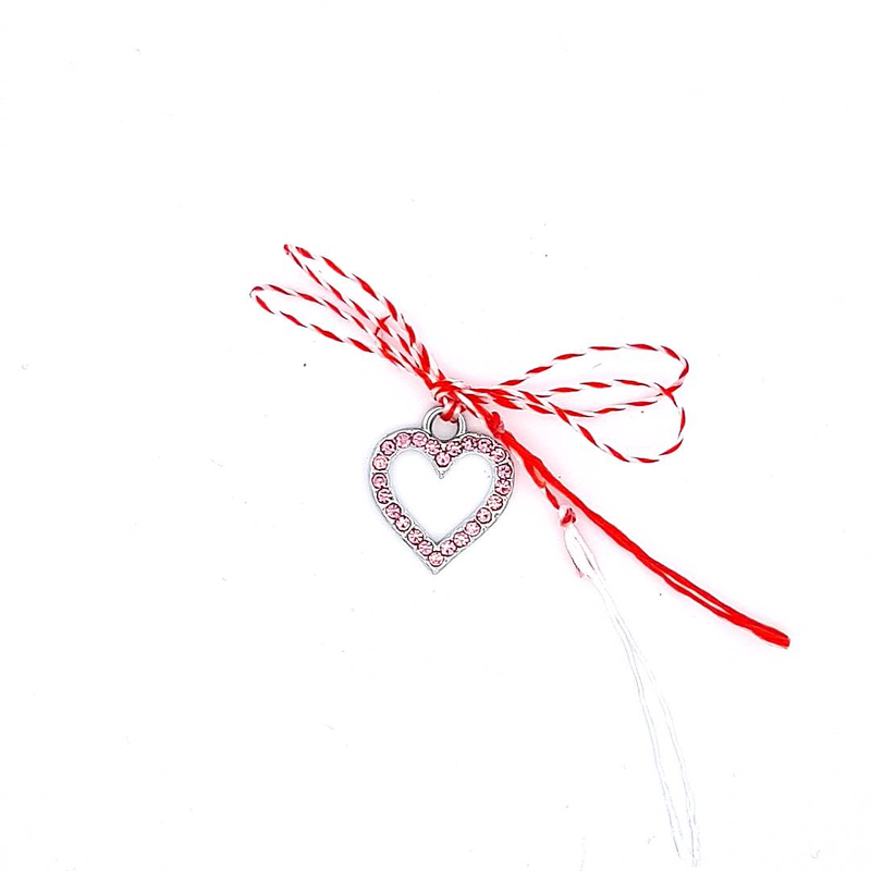Breloque Martisor en forme de cœur en cristal d'amour lumineux