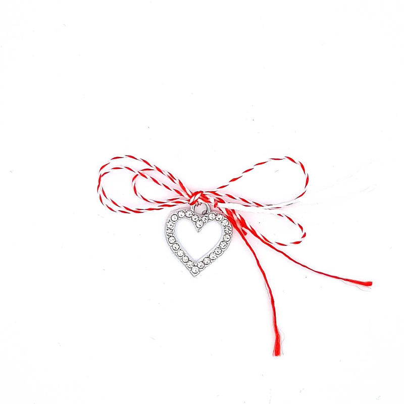 Breloque Martisor en forme de cœur en cristal d'amour lumineux