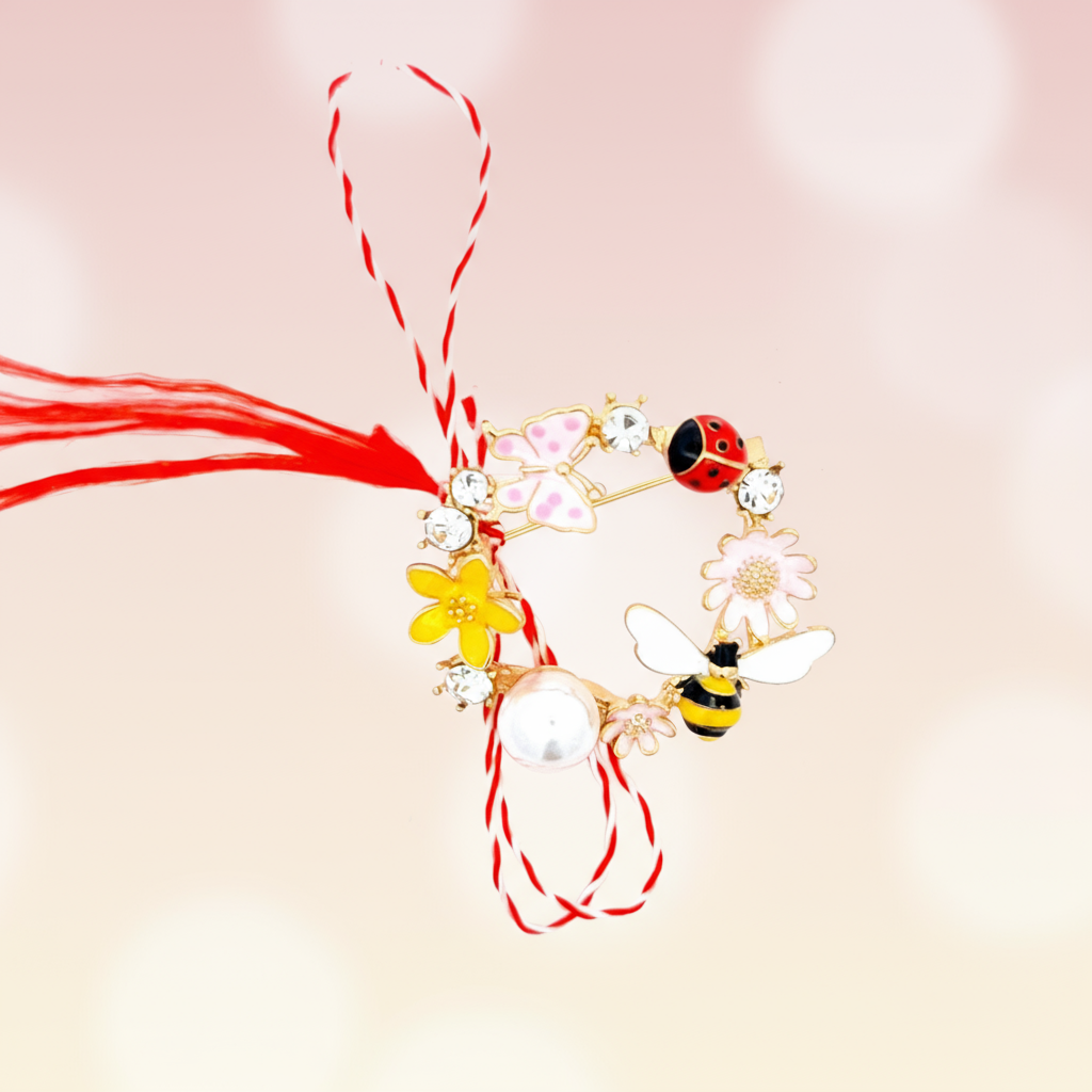 Spring Garden Martisor Brooch – A Circle of Nature’s Beauty