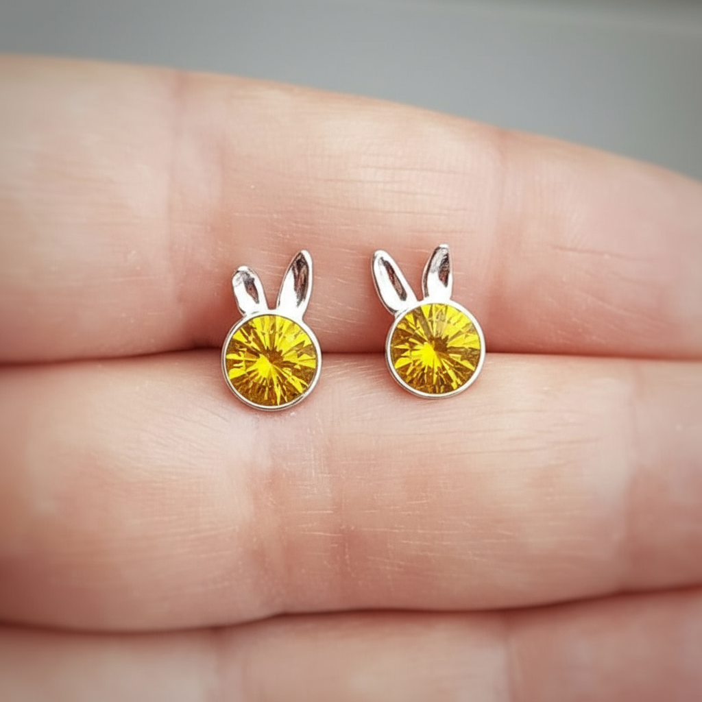 Sterling Silver Bunny Stud Earrings | Little Miss Bunny