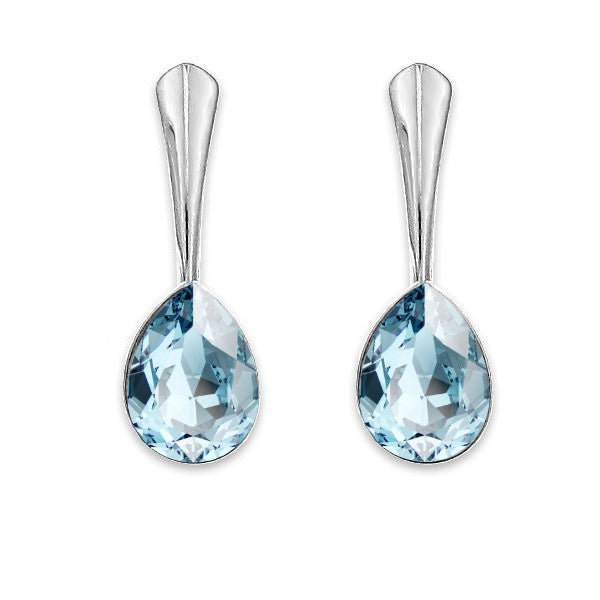 Image of Aquamarine Teardrop Leverback Earrings: "Aquamarine Teardrop Leverback Earrings - Part of the Horizon Collection