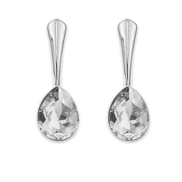 Image of Crystal Clear Teardrop Leverback Earrings: "Crystal Clear Teardrop Leverback Earrings - Horizon Collection
