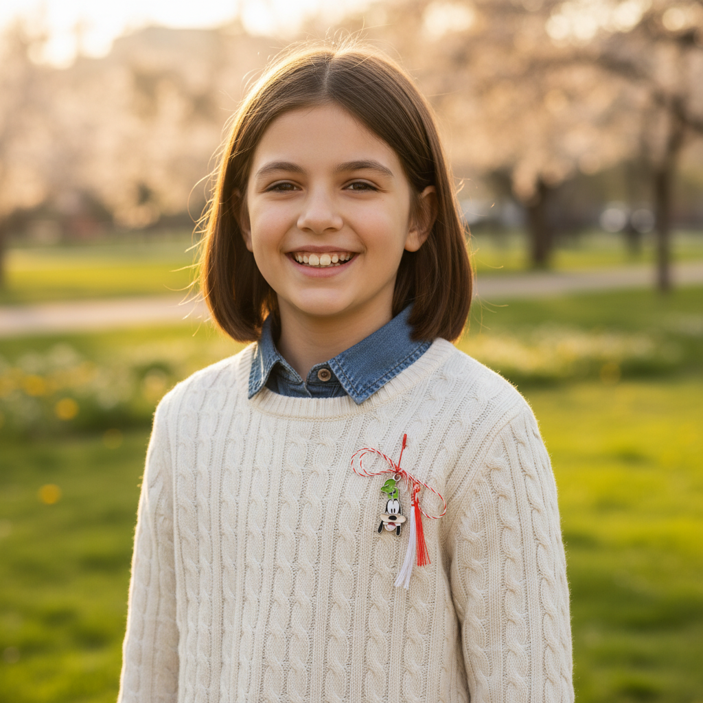 Tall Green Hat Dog Cartoon Martisor (Goofy-inspired)