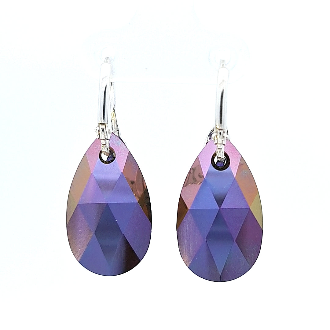 Back view of the Tear-Drop Silver Earrings, perfect for celebrating life's special moments.