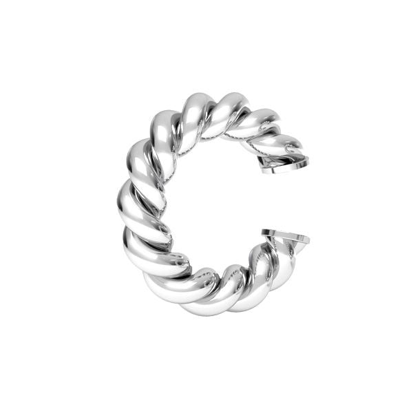 Twisted Ear Cuff in Sterling Silver 925 - A gracefully twisted silver cuff for a chic and minimalist ear adornment.