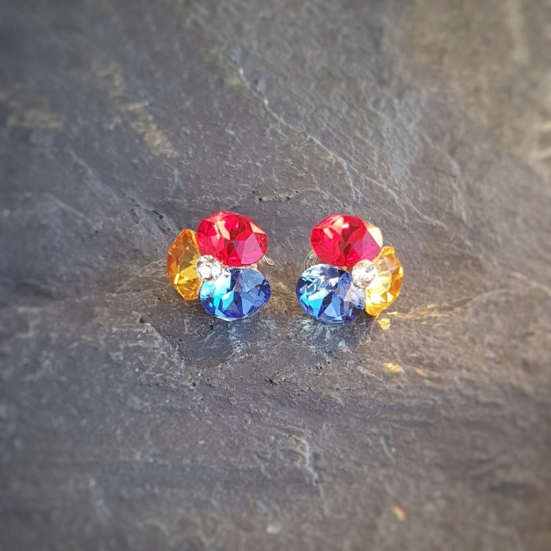 Fusions Stud Earrings | Red Yellow Blue