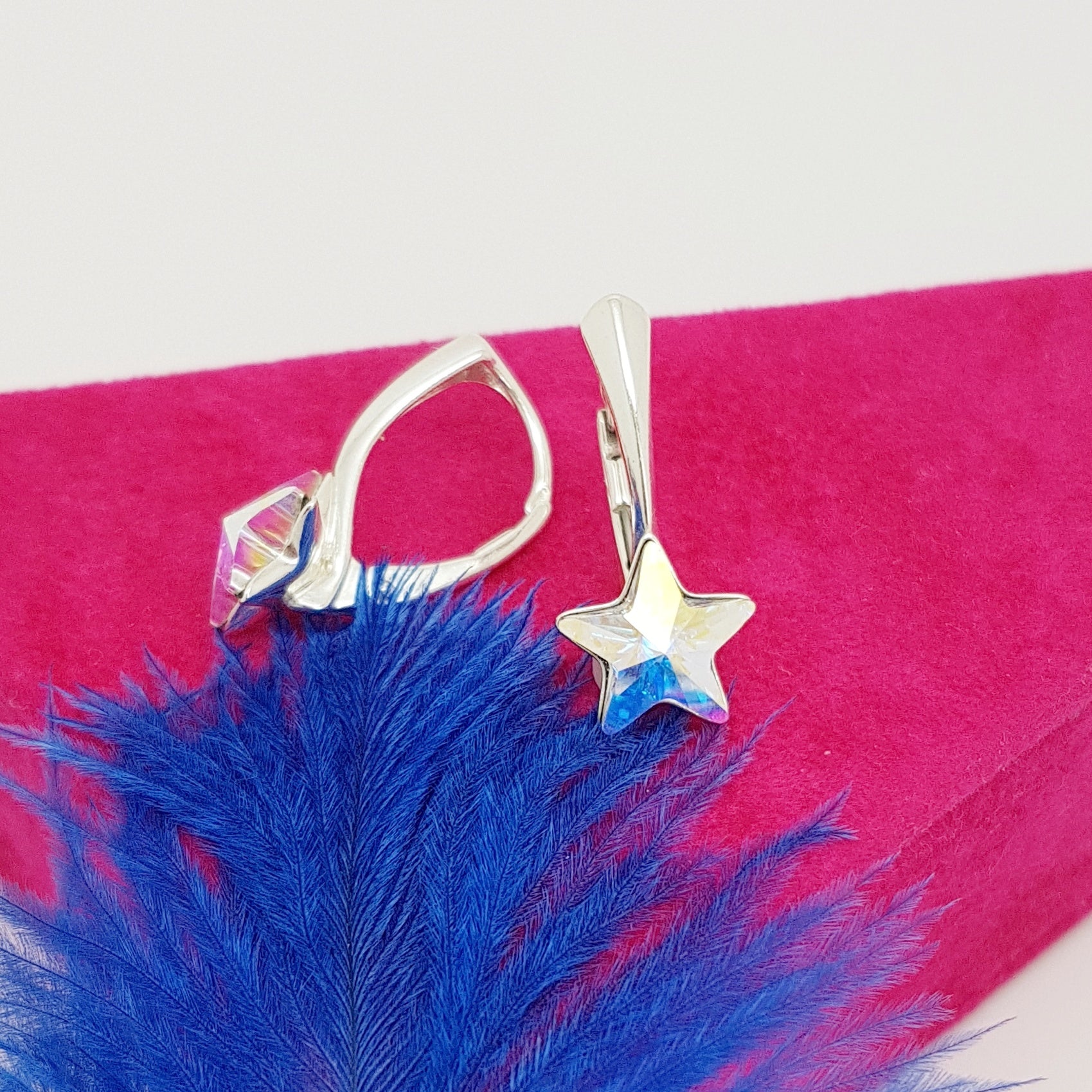 Little Miss Star Leverback Earrings | Choose your color, [product type], - Personalised Silver Jewellery Ireland by Magpie Gems