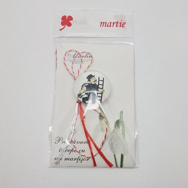 Martisor Brooch - red and white string - Personalised Sterling Silver Jewellery Ireland. Birthstone necklace. Shop Local Ireland - Ireland