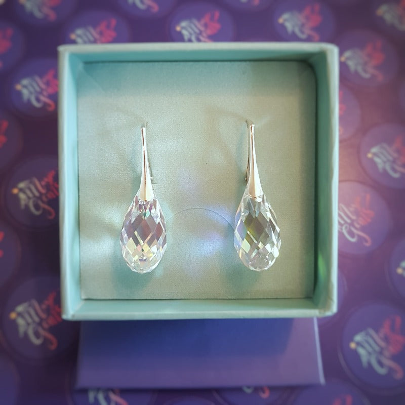 Briollete silver earrings