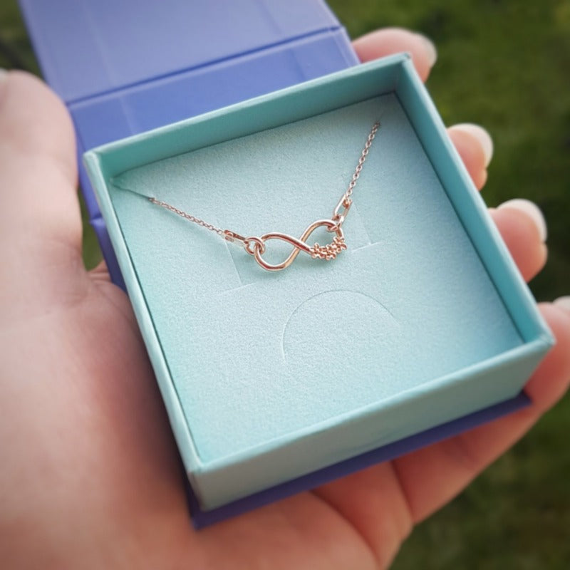 Infinity with Flowers Necklace