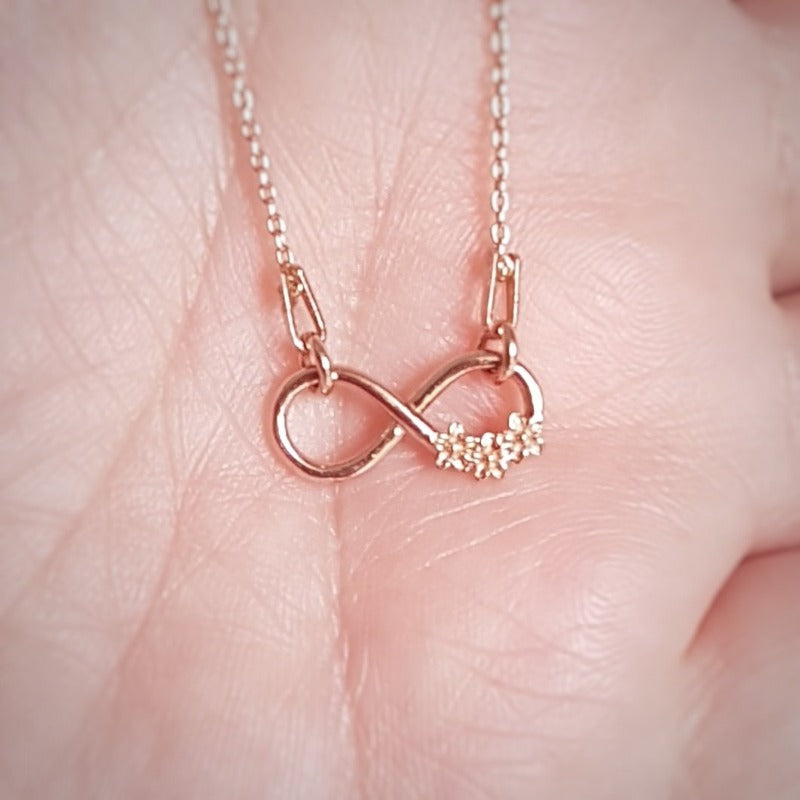 Infinity with Flowers Necklace