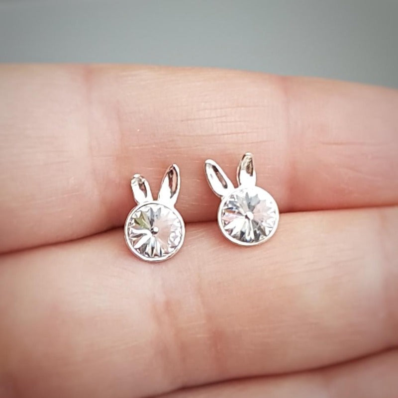 Little Miss Bunny Stud Earrings | Choose your colour - Personalised Sterling Silver Jewellery Ireland. Birthstone necklace. Shop Local Ireland - Ireland