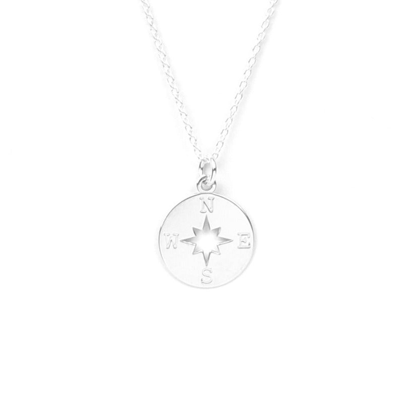 Finding your way, silver compass pendant necklace in Ireland