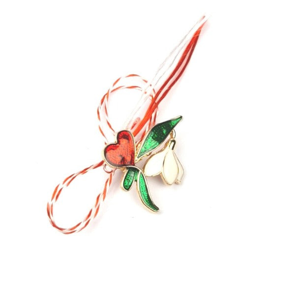 Martisor LUCKY SNOWDROPS - Brooch / Brosa - Personalised Sterling Silver Jewellery Ireland. Birthstone necklace. Shop Local Ireland - Ireland