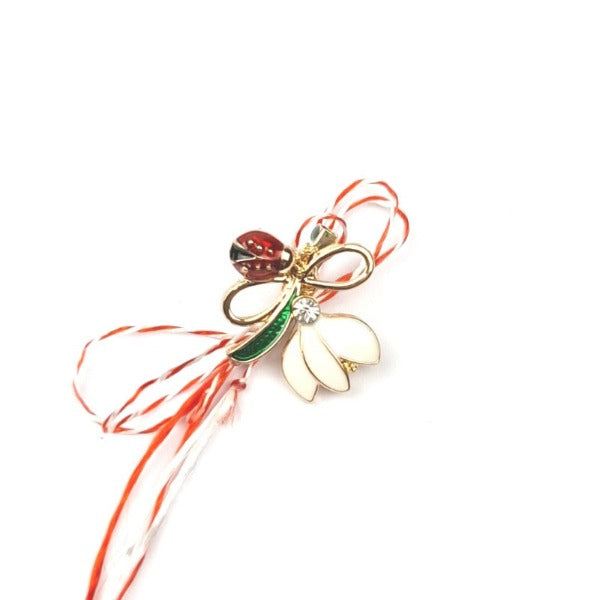 Martisor LUCKY SNOWDROPS - Brooch / Brosa - Personalised Sterling Silver Jewellery Ireland. Birthstone necklace. Shop Local Ireland - Ireland