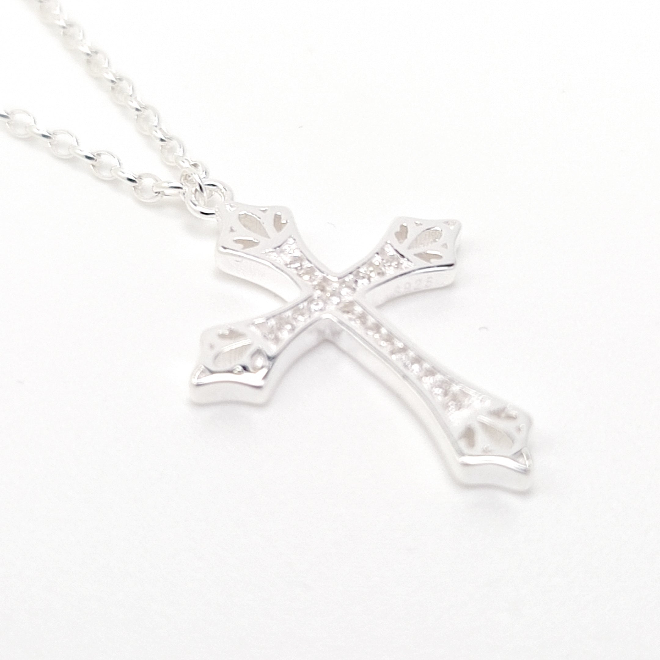 First Communion Cross with Crystals in Sterling Silver in Ireland 