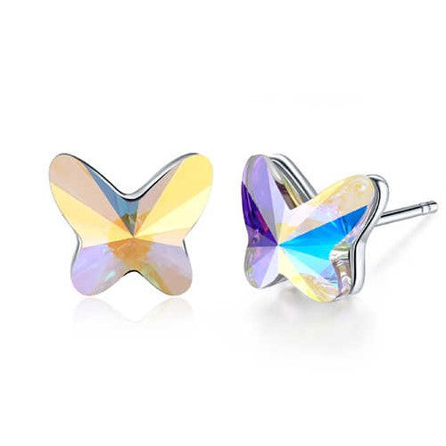 Butterfly Crystal Stud Earrings (12mm) | Little Miss Butterfly