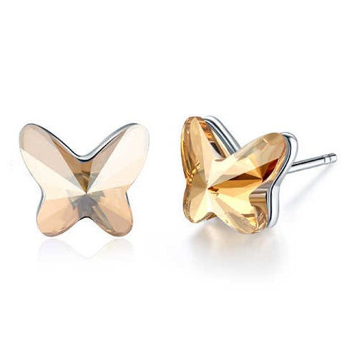 Butterfly Crystal Stud Earrings (12mm) | Little Miss Butterfly