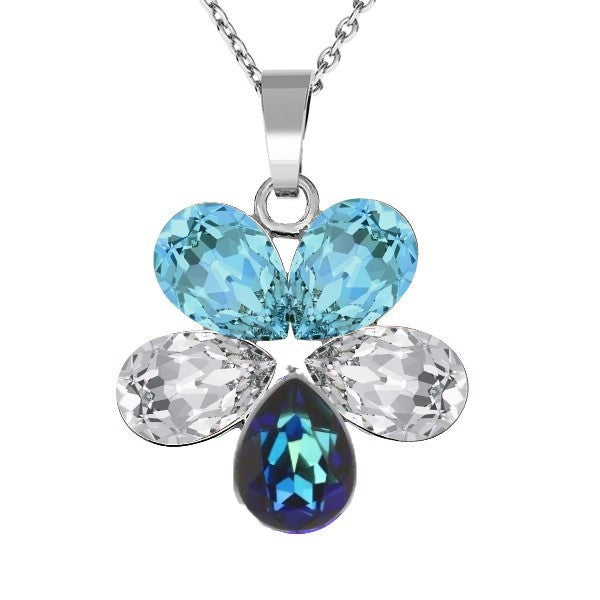 Horizon Blue Aquamarine bermuda blue crystal clear silver necklace made in Ireland by magpie gems