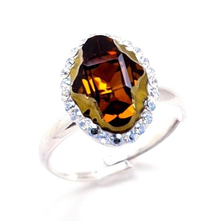 Solitaire Topaz Adjustable Silver Ring Ireland