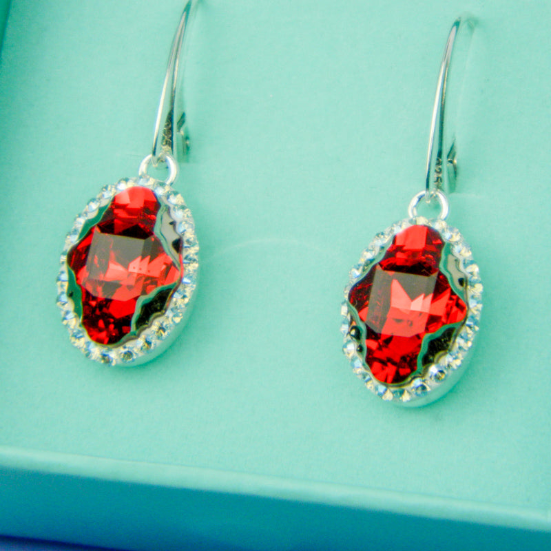 Oval Sparkle Tribe Crystal Dangle Earrings