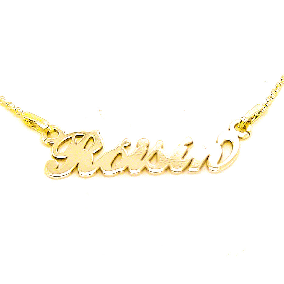 Irish Name Necklace (with fadas) in Silver, Gold or Rosegold