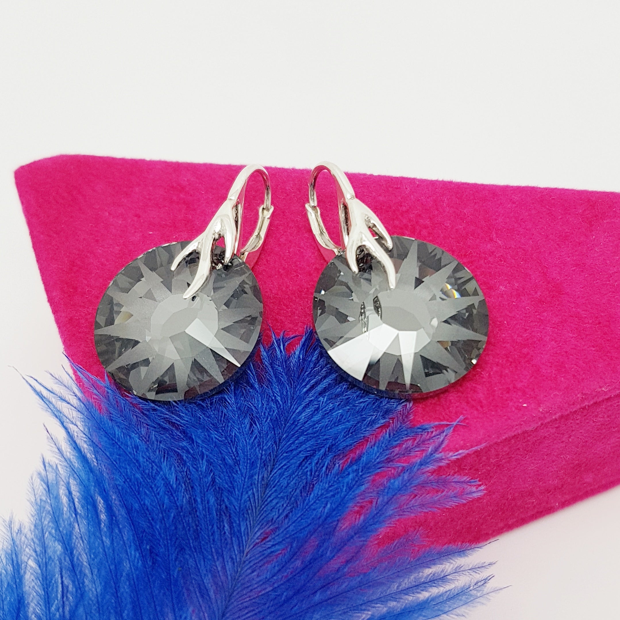 Sun Crystal Earrings | Choose your colour, [product type], - Personalised Silver Jewellery Ireland by Magpie Gems