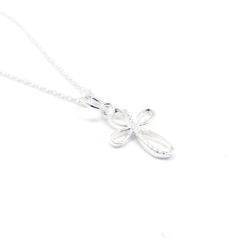 Silver cross pendant necklace for girls, women's communion or confirmation jewellery gift boxed in Ireland