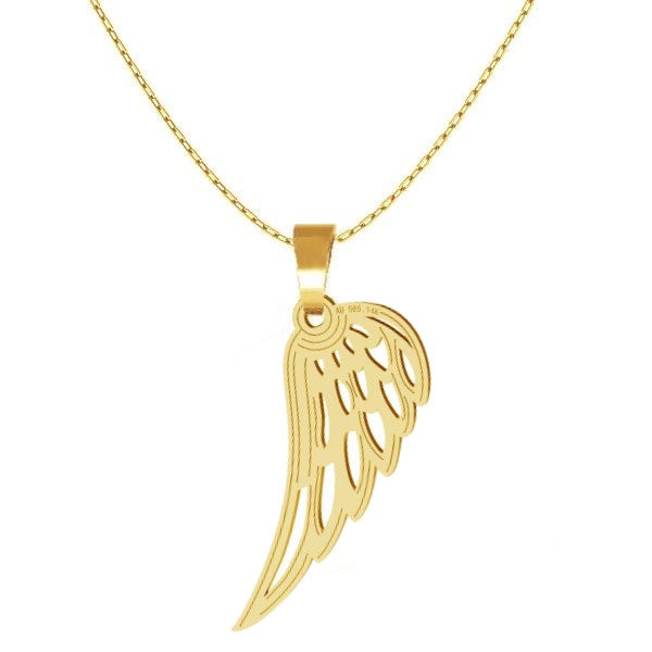 Solid Gold Angel Wing Necklace - Personalised Sterling Silver Jewellery Ireland. Birthstone necklace. Shop Local Ireland - Ireland