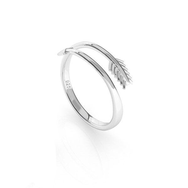 Sleek and modern Arrow Silver Ring in nickel-free sterling silver by Magpie Gems.
