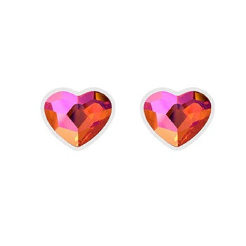 Little Miss Love Heart Stud Earrings | Choose your colour - Personalised Sterling Silver Jewellery Ireland. Birthstone necklace. Shop Local Ireland - Ireland
