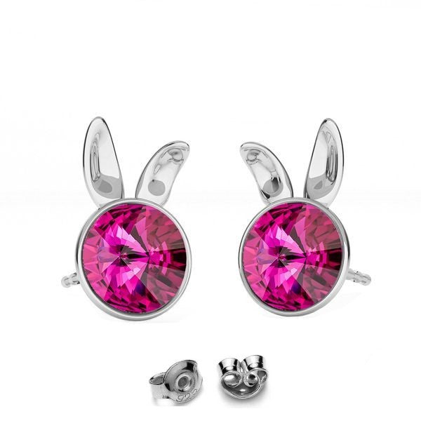 Little Miss Bunny Stud Earrings | Choose your colour - Personalised Sterling Silver Jewellery Ireland. Birthstone necklace. Shop Local Ireland - Ireland